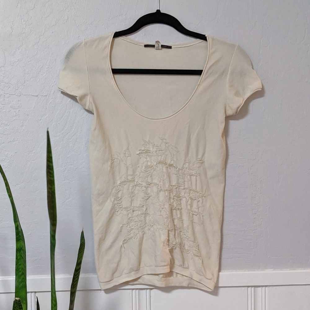 Marithé et François Girbaud Cream Stretch Tee